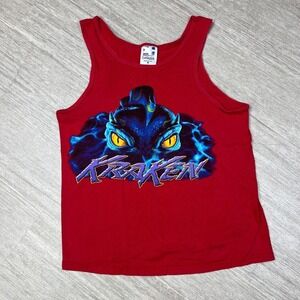 Vintage Sea World Shirt KRAKEN Red Tank Top Adult Small Y2K Red Orlando Florida